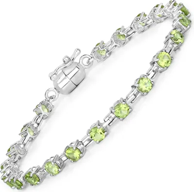 Produktbild von Vira Jewels Armband 925/- Sterling Silber 19cm weiß Peridot 147260005