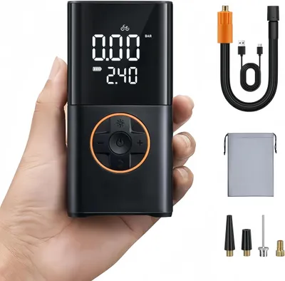 Productafbeelding van Elektrische accu-luchtpomp, 150 PSI, 4000 mAh, digitaal display, LED-verlichting, draagbaar