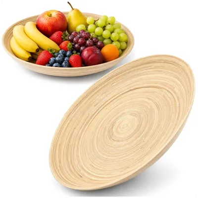 Productafbeelding van Set van 2 Ronde Bamboe Schalen voor Serveren
