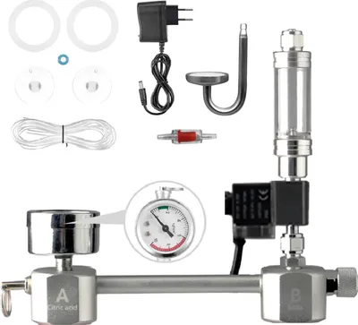 Produktbild von Aquarium DIY CO2 Generator System Kit CO2 Generator System mit Magnetventil Blasendiffusor Kohlendioxid Reaktor Kit fuer Pflanzen Aquarium