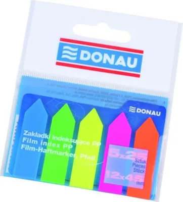 Obrázok produktu pre Zakładki indeksujące DONAU PP 12x45mm 5x25kartek strzałka mix kolorów