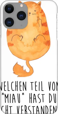 Produktbild von Mr. & Mrs. Panda Iphone 11 Pro Handyhülle Katze Mittelfinger - Weiß - Geschenk, Handy Case, Mietze, Premium Kunststoff, Katzen, Cats, Cat, Kater