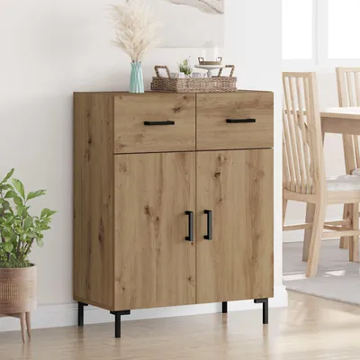 Image de vidaXL Sideboard Chêne Artisan 69,5 x 34 x 90 cm Matériau dérivé du bois