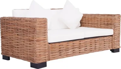 Produktbild von The Living Store 2-Sitzer Gartensofa Natürliches Rattan