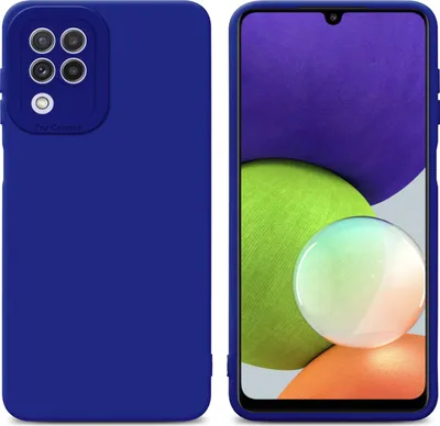 Produktbild von Cadorabo Hülle für Samsung Galaxy A22 4G Schutz Hülle in Blau TPU Silikon Etui Case Handyhülle