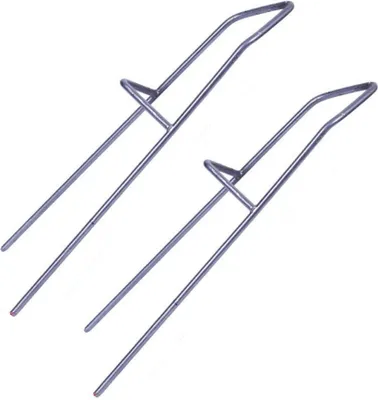 Immagine prodotto di set di 2 portacanne da pesca a terra | portacanne in metallo - portacanne [24,5 cm x 7 cm] - poggiacanne con punta a U a terra | robusto supporto per varie canne da pesca | accessori per pescatori - poggiacanne