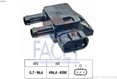 Produktbild von FACET 10.3333 Abgasdruck Differenzdrucksensor für TOYOTA AURIS (NRE15, ZZE15, ADE15, ZRE15, NDE15) AVENSIS Station Wagon (ZRT27, ADT27) Verso (R2)