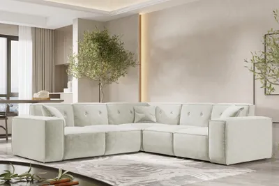 Produktbild von Ecksofa Designersofa CESINA in Stoff Perfect Harmony Cremeweiß Seite Universal