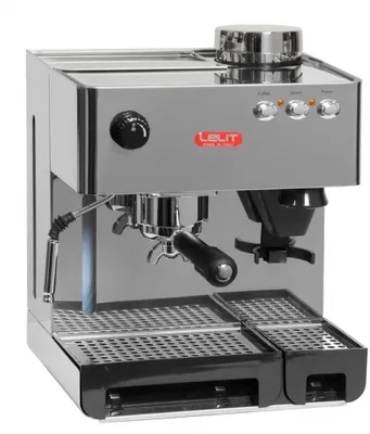 Produktbild von Lelit PL 042 E Traditionelle Espressomaschine, Edelstahlgehäuse, Tassenwärmer, Integriertes Mahlwerk, Milchaufschäumer