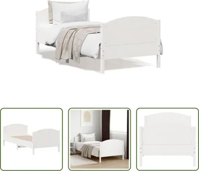 Produktbild von The Living Store Massivholzbett ohne Matratze Weiß 90x200 cm Kiefernholz