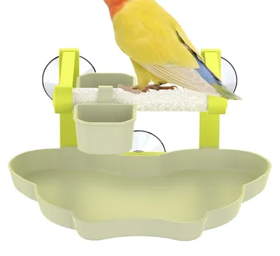 Imagen del producto de Pajaro para pájaros con base estándar y plato para comida