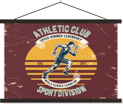 Produktbild von MuchoWow® Textilposter Lauf - Sport - Jahrgang 150x100 cm mit schwarzem Rahmen - Schlafzimmer