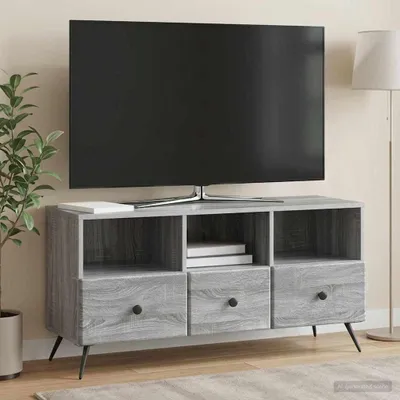 Imagen del producto de Maison Exclusive - Mueble de TV. Color gris Sonoma. Dimensiones: 102 x 34,5 x 50 cm. Fabricado en material de madera