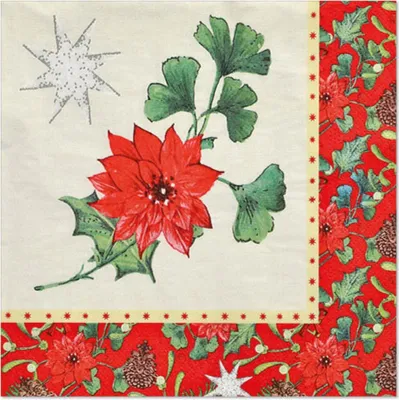 Produktbild von 3-lagige Servietten "Winterly" 1/4 40 x 40 cm 50 Stück.