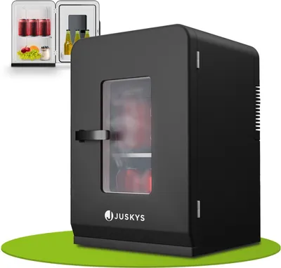 Produktbild von Juskys 2in1 Mini Kühlschrank 15 Liter in Schwarz mit Kühl- und Heizfunktion, 12V und 230V
