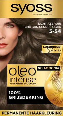 Produktbild von SYOSS – Oleo Intense 5-54 Helles Aschbraun – Haarfärbemittel – Ammoniakfrei – Grauabdeckung – Langanhaltende Farbe - 1 Stück