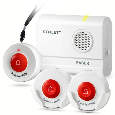 Image de Système d'appel d'urgence avec 3 boutons d'appel sans fil pour personnes âgées