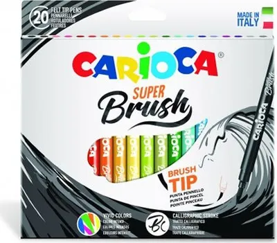 Zdjęcie produktu dla Markery pędzelkowe CARIOCA Super Brush, 20 sztuk