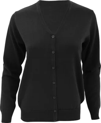 Produktbild von Kustom Kit Damen Strickjacke mit V-Ausschnitt BC2685 (46) (Schwarz)