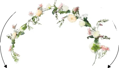 Produktbild von Künstliche Blumenkranz, flexible Länge, für Innen- und Außenbereich, Champagner