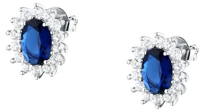 Immagine prodotto di Lussuosi orecchini a bottone in argento con zirconi Tesori SAIW285