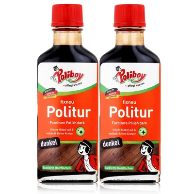 Produktbild von Poliboy Politur dunkel 100ml - Für lackierte dunkle Holzmöbel (2er Pack)