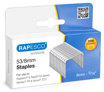 Produktbild von Rapesco 0752 Typ 53/8 mm Verzinkte Heftklammern, 2000 Stück