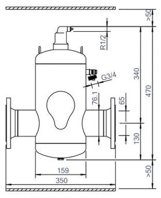 Produktbild von EDER SPIROTECH Luftabscheider, SpiroVent, DN65, Flansch PN16, 10bar, für Heiz- und Kühlanlagen, 1 Stk.