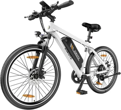 Produktbild von E-Bike Herren Damen, E-Mountainbike Elektrofahrrad 27.5 Zoll E-Cityrad 36V 10.4Ah Abnehmbarer Lithium-Akku, Heckmotor 50 Nm Drehmoment, E BIKE WEISS