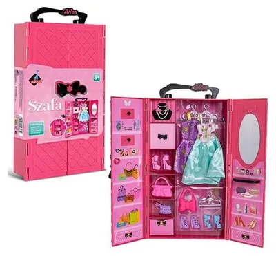 Immagine prodotto di Guardaroba per bambole rosa con accessori