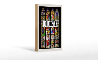 Produktbild von Holzschild Reise 12x18cm Köln Dom Geschichte Christus Zeichnung