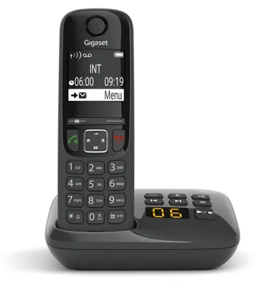 Obrázok produktu pre Gigaset AS690A, Analógový / DECT telefón, Bezdrôtový handset, Hlasitý odposluch, 100 položky, ID volajúceho, Čierna