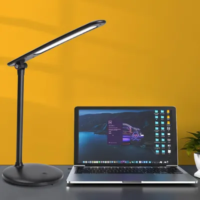 LED-Bürolampe flexibel, 3 Modi, 5 Helligkeiten, USB-C, schwarz
