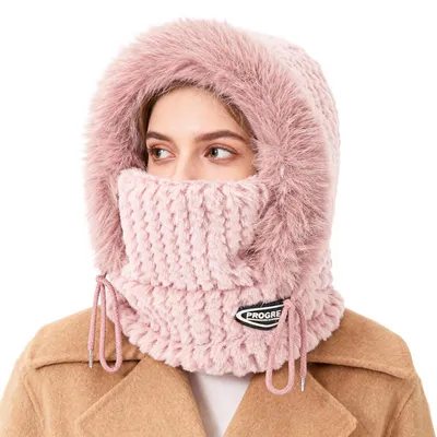 Produktbild von Sturmhaube Winter Thermo Fleece Balaclava Skimaske Damen Herren Rosa Winddicht Warm