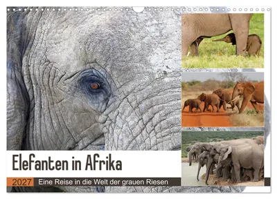 Produktbild von Elefanten in Afrika (Wandkalender 2027 DIN A3 quer), CALVENDO Monatskalender
