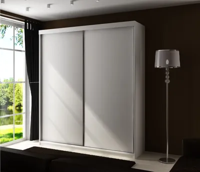 Obrázek produktu pro KIER FURNITURE Posuvná Šatní Skříň, Šatní Skříň Bílá, 150x200x62cm