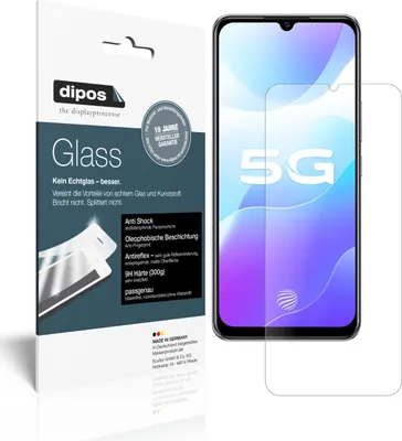Produktbild von 2x Schutzfolie für Vivo Y73s 5G matt - Anti-Shock 9H Folie dipos Glass Kunststoffglas