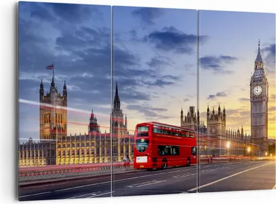 Produktbild von Bild auf Leinwand - Leinwandbild - London Bus - 165x110cm - Wand Bild - Wanddeko - Wandbilder - Leinwanddruck - Bilder - Kunstdruck - Wanddekoration - Leinwand bilder - Wandkunst - CE165x110-3592
