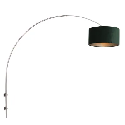 Produktbild von Steinhauer Wandleuchte Sparkled Light 1-flammig Gebürsteter Stahl / Samtgrün 160x30cm