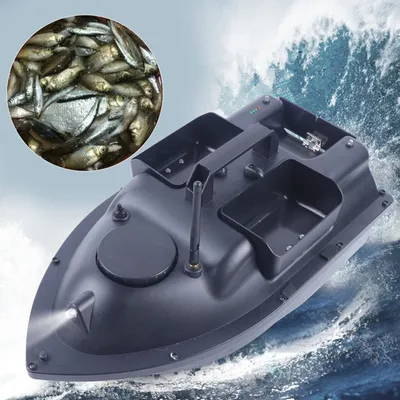 Produktbild von Futterboot Angeln RC Fischköder Boot 500M Fernbedienung Wireless Fish Finder mit LED Licht Ferngesteuertes Boot 2KG Rumpflast Fernfisch Sucher Schiffs