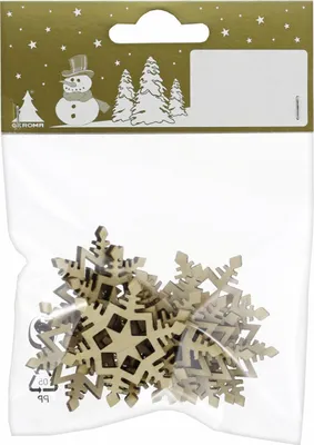 Produktbild von Baumschmuck Holz-Streudeko Schneeflocke Ø 4 cm natur 12 Stück