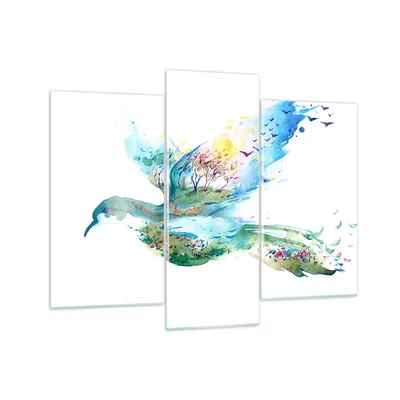 Produktbild von Bilder auf glas - Abstraktion Vogel Natur Bewegung - 130x100cm - Glasbilder - Wandbilder - Kunstdruck - Wanddekoration aus Glas - Glas Bilder - Wandbild auf Glas - GCB130x100-3032