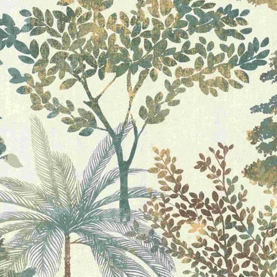 Produktbild von Vliestapete 867329 Tapete Botanical Dschungel 53 x 1005 cm Rasch Symphony Grün