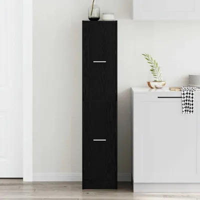 Produktbild von vidaXL Apothekerschrank Schwarz Eichen-Optik 30x41x144,5 cm