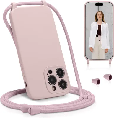 Obrázok produktu pre Puzdro na mobilný telefón pre iPhone 13 Pro Max kryt s popruhom puzdro na mobilný telefón reťazová ochrana fotoaparátu, krémová