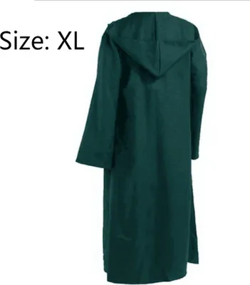 Obrázok produktu pre Halloween Gothic Cape Cod kostým Stredoveké rúcho s kapucňou Látkové halloweenske kostýmy pre mužov a ženy, zelené, S