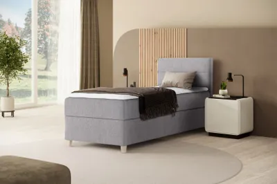 Image de BEAUTYSOFA Armoire-lit élégante DONNA MINI - lit avec matelas à ressorts 90x200cm avec surmatelas lit simple - gris (soro 90)