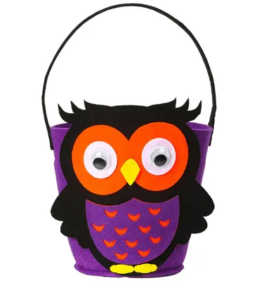 Image de Panier d'Halloween "Hibou mignon" | Sac de mendicité - Bonbons et blagues