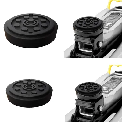 Image de DEUBA® Tampon caoutchouc cric universel set de 2 Ø52mm + 39,5 mm antidérapant bloc caoutchouc cric patin protection pad support coussin pont élévateur