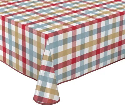 Produktbild von Wachstuch Tischdecke abwischbar rutschfest mit Paspelband Eckig Rund,Karo Pastell-Rot, (Eckig140x110cm)